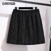 Spring and Autumn Plus Size Women's Skirt Small Perfume Tweed A-line Skirt Package Hip Half-body Skirt