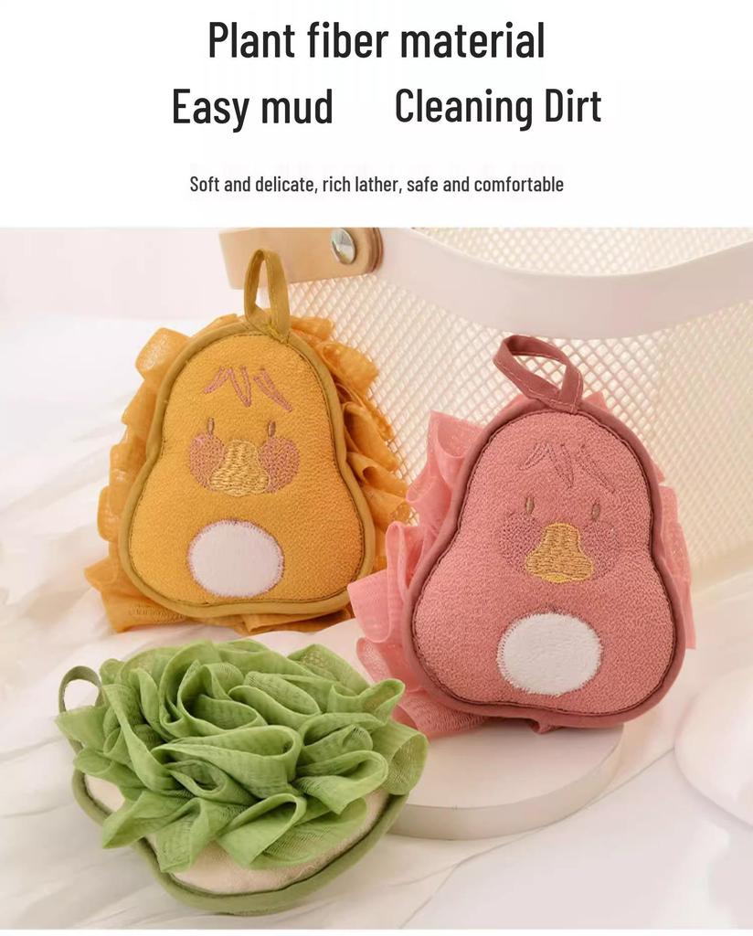 Двусторонняя отшелушивающая мочалка для тела в стиле принцессы с милой мочалкой-цветком