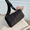 Autumn and Winter New Diamond Bag, Street Trend Messenger Down Bag, Sponge Woven Soft Surface Pillow Bag
