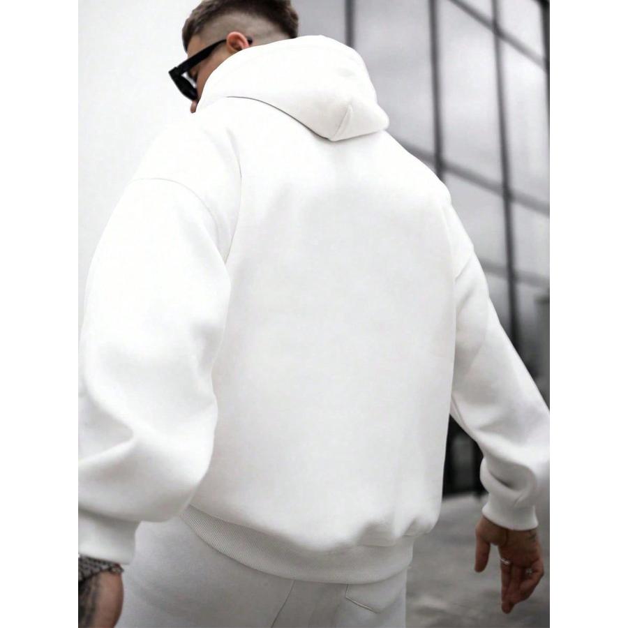 Мужская толстовка с капюшоном больших размеров с принтом American Vintage, осень/зима