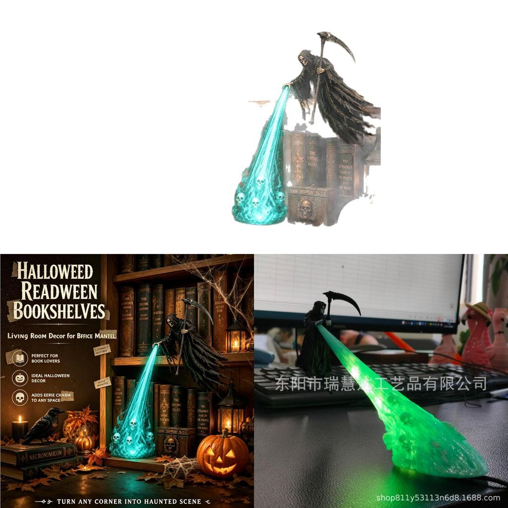 3D-печатная книжная полка-лампа "Жнец луча души" в современном минималистичном стиле для подарка