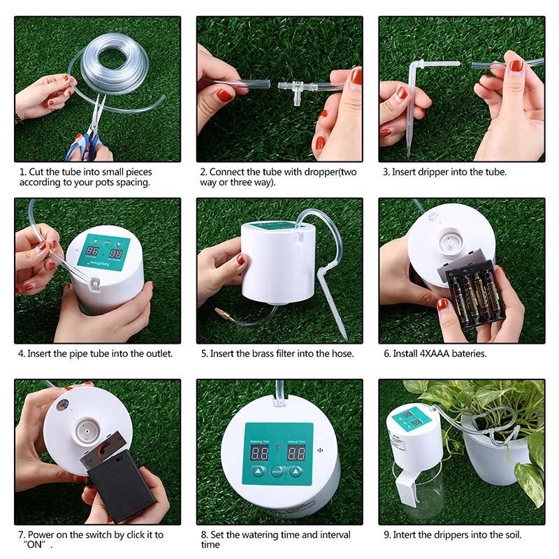 Garden Automatic Watering Device Watering Device Drip Irrigation Tool Water Pump Timer System for Succulents Plant