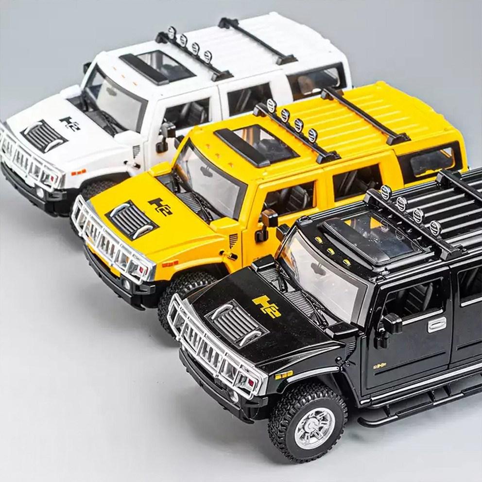 МОЯ МАШИНА 1:Металлическая модель Hummer H2 в масштабе 1:24, Коллекционная фигурка, Желтая