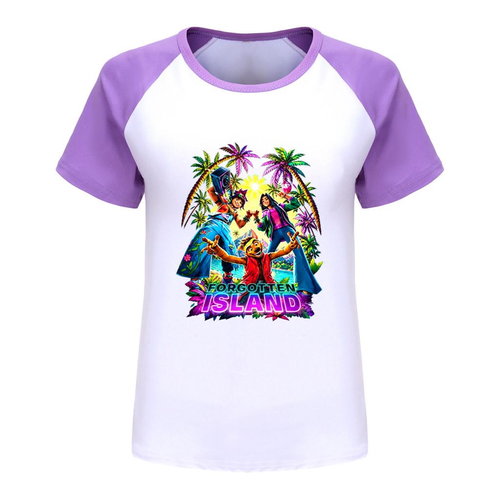 Kids Boy Girl Anime Forgotten Island Raglan Sleeves T-Shirt