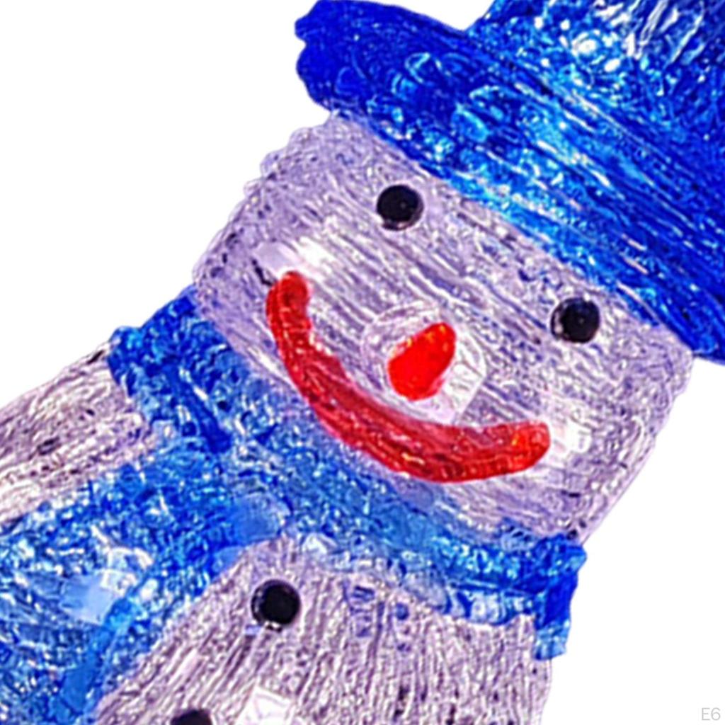 Christmas Glowing Snowman Decoration Decor for Room Indoor Outdoor Red Hat Height 22cm