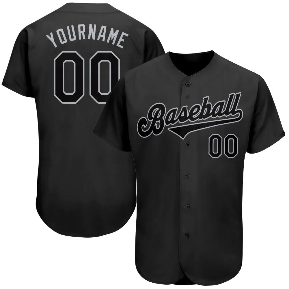 Black Color Vintage Custom Baseball Jersey Shirt 3D Printed for Men and Women Shirt Sport Unisex Tops