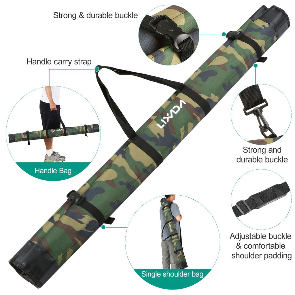Lixada Чехол для удочки, портативный мягкий чехол, складная сумка для хранения удочки, набор-органайзер для удочки