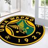 Unia Wapno Eagle Emblem Circular Area Rug Polish Football Round Floor Carpet Sports Fan Living Room Bedroom Home Decor Mat