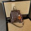 Retro American Brown PU Leather Small Backpack - Versatile Soft Texture Shoulder Bag for Commuting