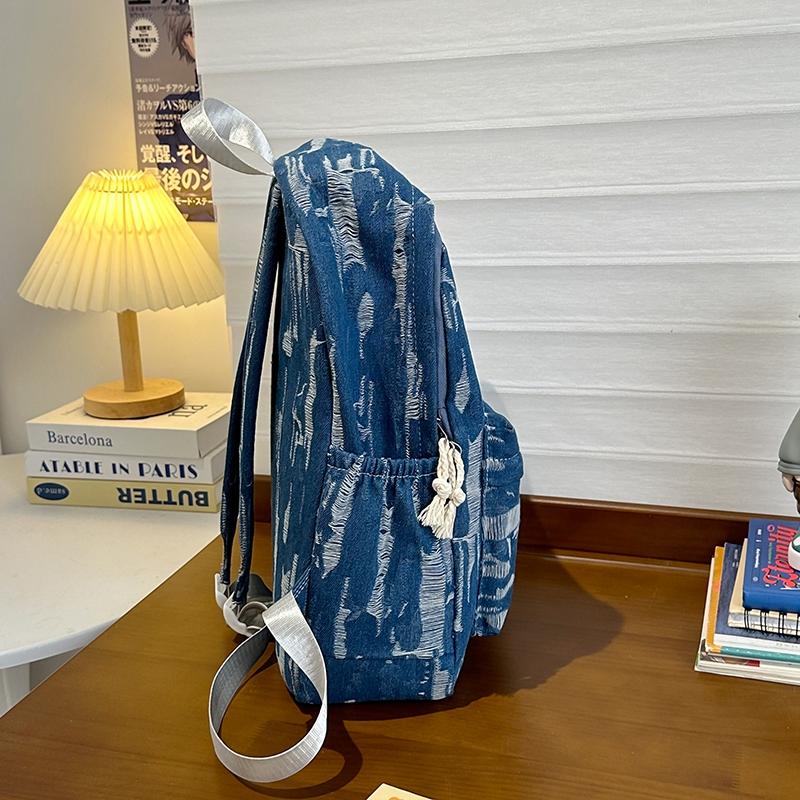 Большая вместимость джинсового рюкзака в стиле колледжа, школьная сумка для студента, женская дорожная сумка