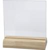 Clear Glass Plate with Polished Edges with Removable Wooden Base. Ref 55848