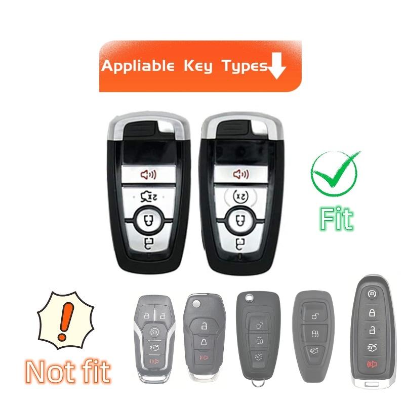 TPU Key Fob Cover with Keychain for Ford Fusion, Edge, Mustang, Explorer, F150, F250, F350, Eco Sport