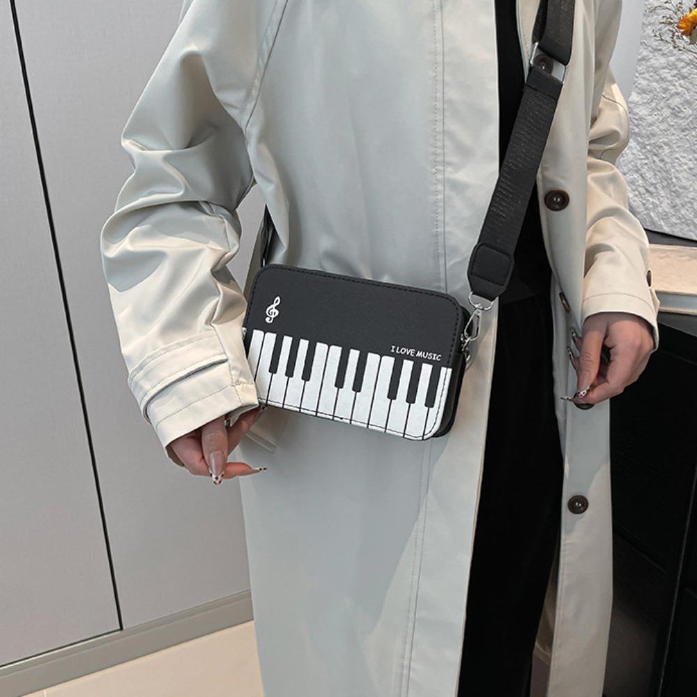 Crossbody Piano Shoulder Bag Fashion PU Leather Bag Casual Mini Square Bag  Girls