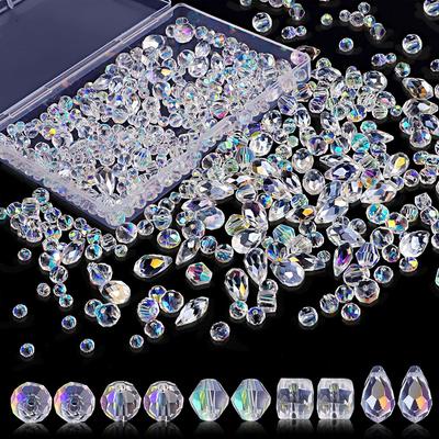 30/50/100 шт. стеклянных бусин для изготовления украшений, различные хрустальные круглые бусины, разделительные бусины цвета AB, браслеты своими руками, ожерелья, подвески