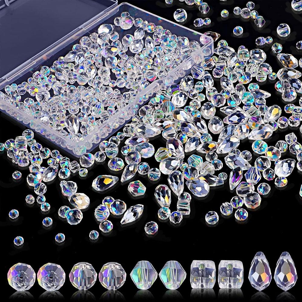 30/50/100 шт. стеклянных бусин для изготовления украшений, различные хрустальные круглые бусины, разделительные бусины цвета AB, браслеты своими руками, ожерелья, подвески