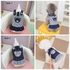 Breathable Pet Strap Denim Skirt Soft Dog Vest Harness Fashion Pet Bear Stripe Dress  Spring