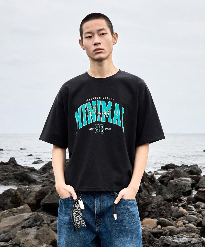 MINIMALPROJECT 88 Arch Logo Oversized Short Sleeve T-Shirt Mst150C / 4 Colors