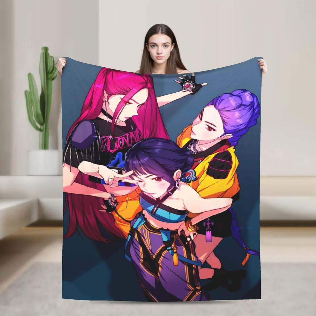 K-KPop Demons Hunters Blanket Soft Fluffy Plush Throw Blanket For Children Living Room Flannel Bedspread Bed Cover