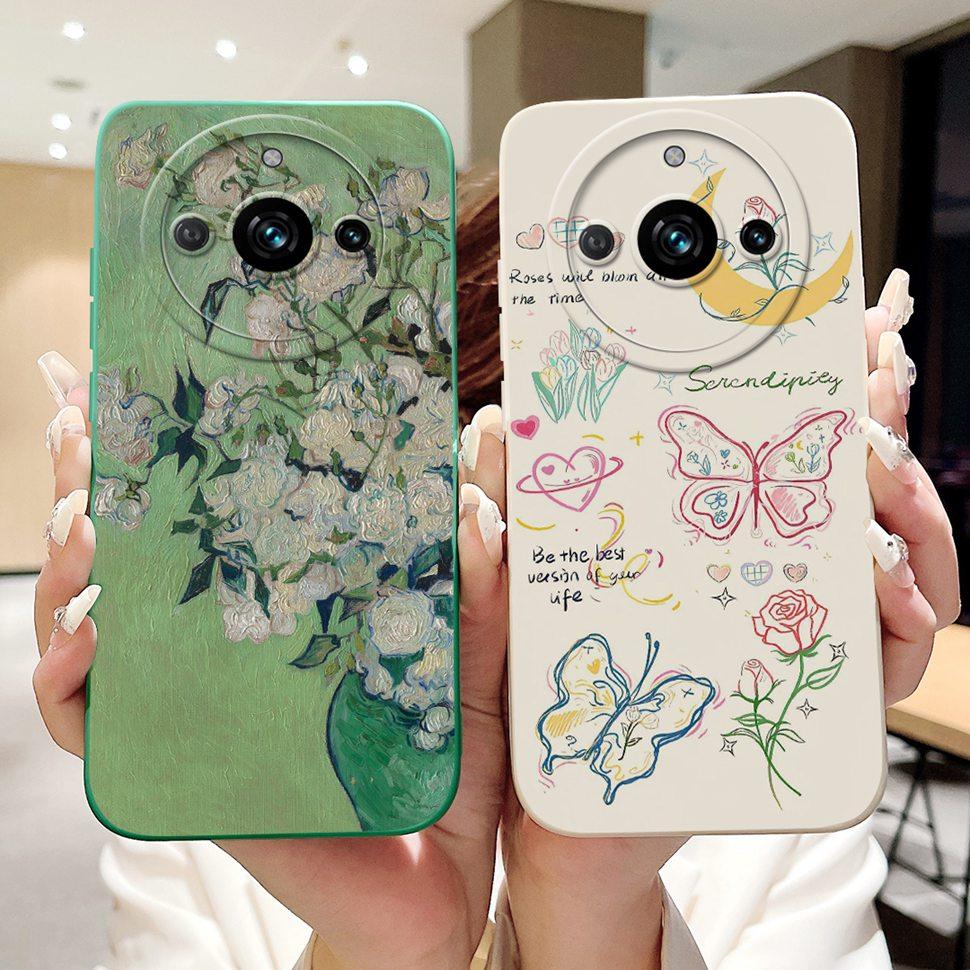 For Realme 11 Pro Plus 5G Case Lovely Rabbit Painted Cover Soft Silicone Phone Case For Realme 11 Realme11 Pro Plus Pro+ Bags