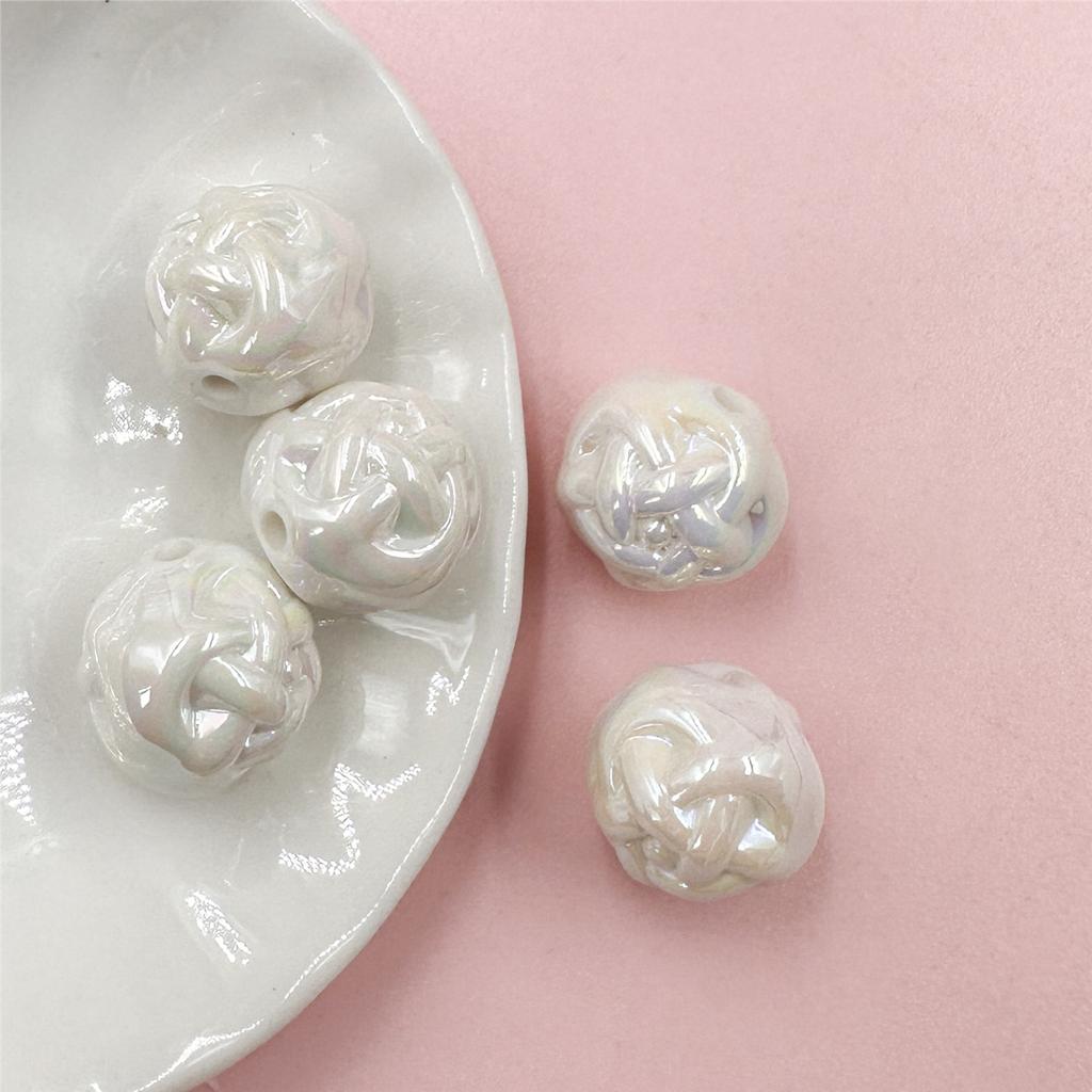 Ожерелье-браслет красочные DIY кремовая пряжа ручной работы 5 шт. цветочные шарики бусины аксессуары украшения акриловые бусины 14,8 мм