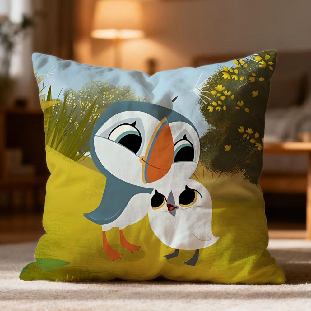 Hot PPuffin Rocked Cushion Cover Soft Washable Pillow Case Multi-Scene for Couch Bed Travel Office Use