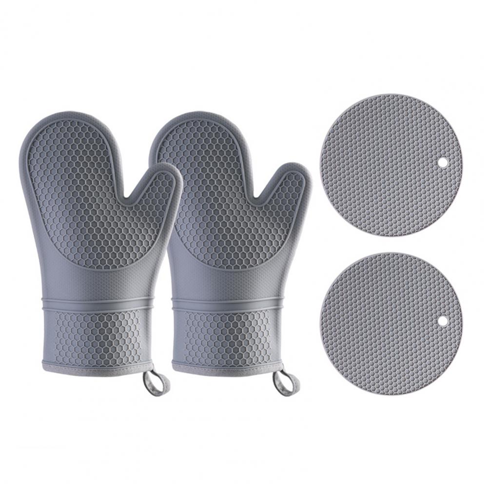 Силиконовые прихватки и прихватки для кастрюль, набор термостойких изоляционных перчаток, кухонная утварь для приготовления пищи, выпечки, барбекю