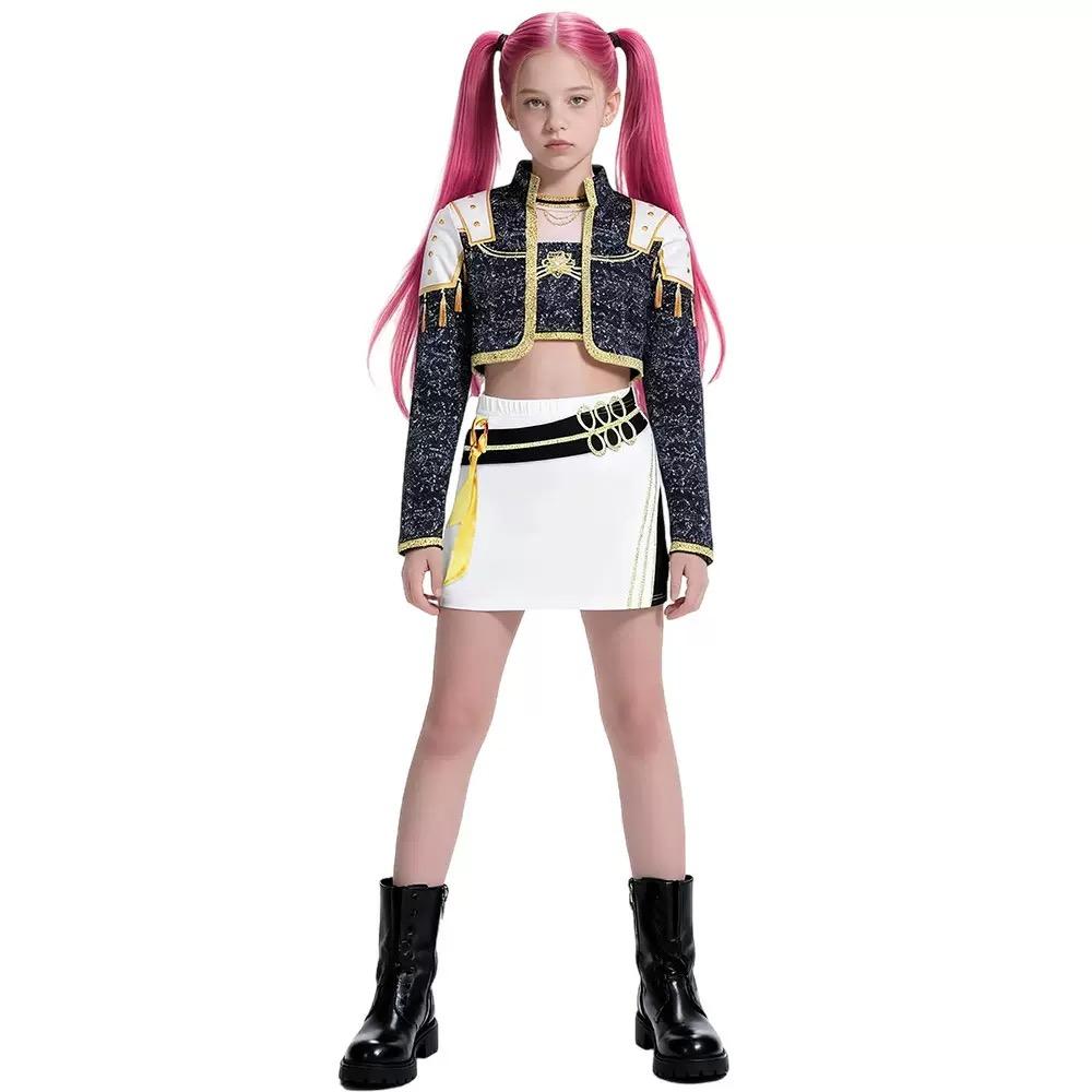 Новый Воин K Pop Маскарад Костюм Руми Косплей Зои Одежда Миры Черный 3D Печать Девичья Группа Женские Костюмы на Хэллоуин Наряды