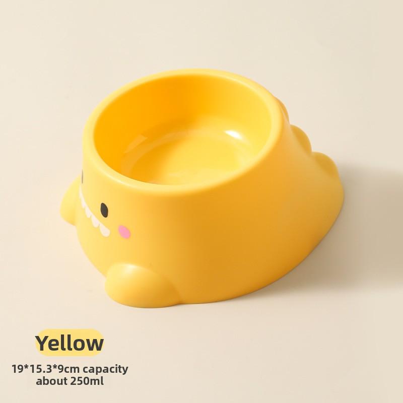 Новая миска для собаки, маленькая миска в форме динозавра для кормления, со скошенным краем и защитой шеи, это набор из нержавеющей стали для еды для домашних животных кошек