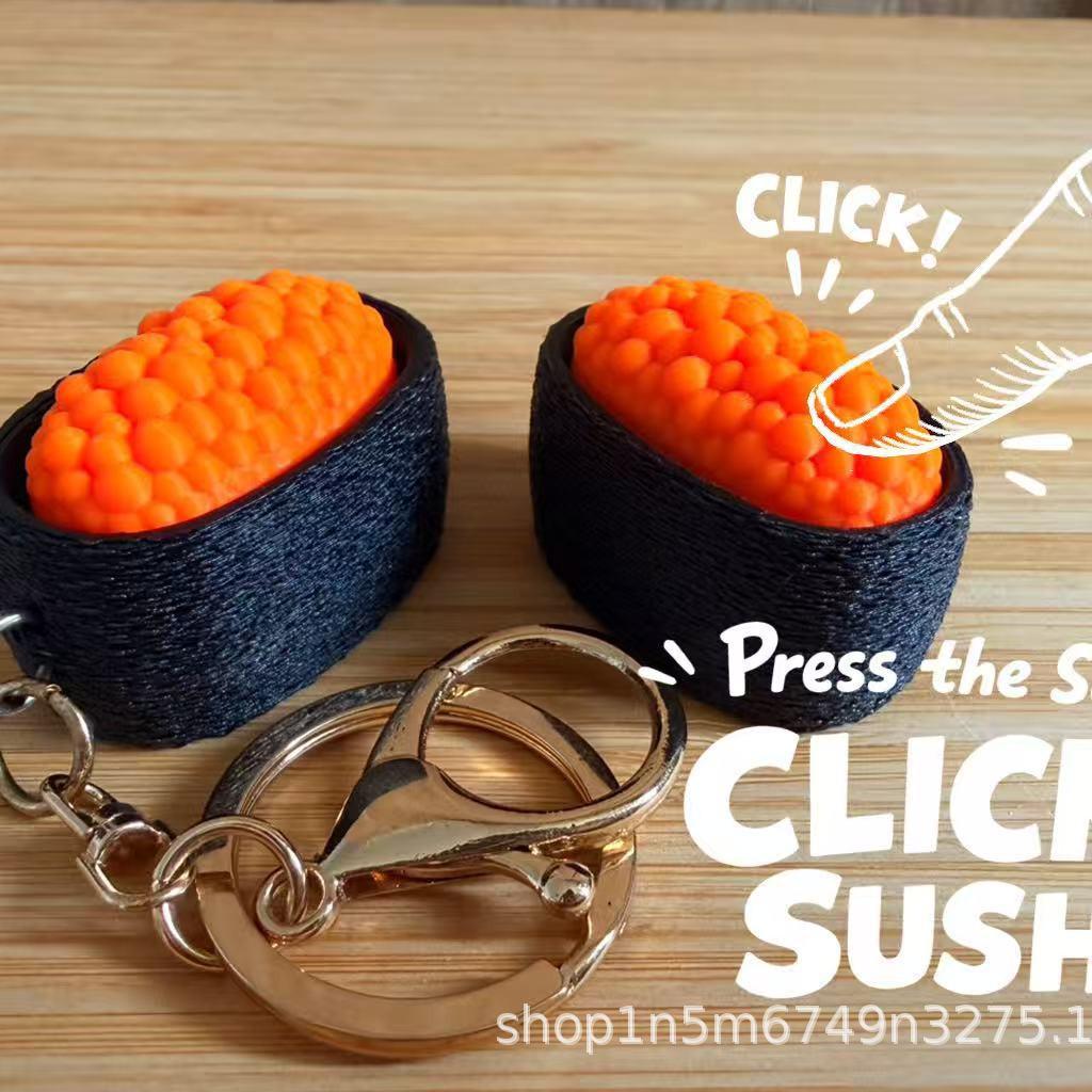 Кейкап Gunkan Sushi с икрой летучей рыбы - 3D-печатная игрушка-антистресс и подвеска для сумки