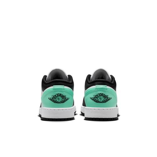 Кроссовки Air Jordan 1 Low Белые Черные Светящиеся зеленые 553558-131