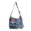 Retro Denim Bag Niche Waste Land Wind Canvas Bag Lazy Sense Literary and Fashionable Versatile Wash Messenger Bag Shoulder Bag
