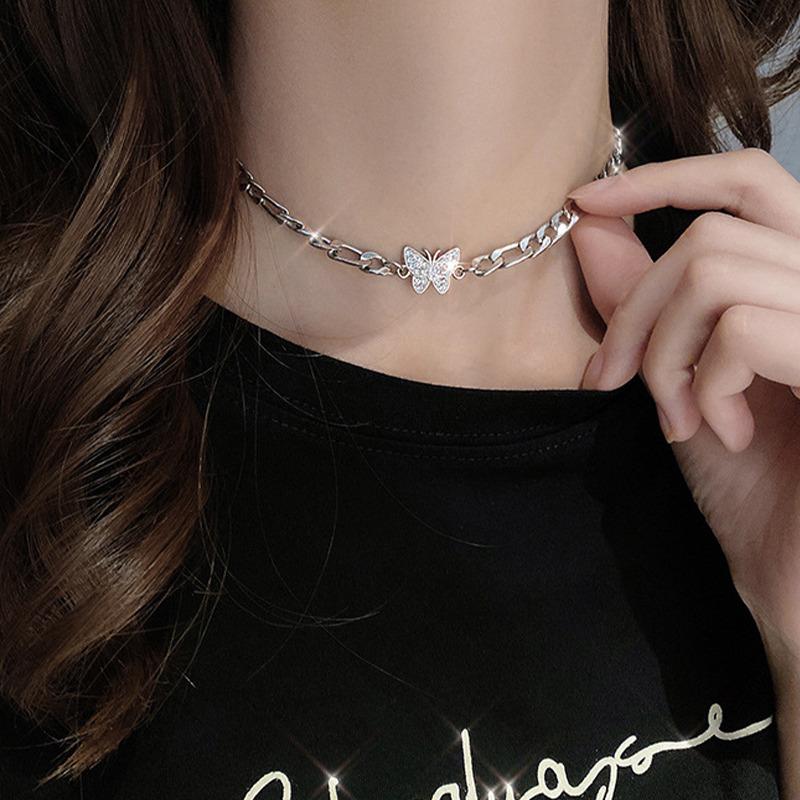 Новая Мода Женские Подвески Ожерелья Изысканная Двойная Цепочка Металлическое Ожерелье Скелет Монстр Панк Ювелирные Изделия Подарок на Вечеринку