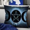 Witch Sun Moon Pentagram Pillow Covers Cartoon Sofa Decorative Home Double-sided Printing Short Plush Cute Cushion Cover
