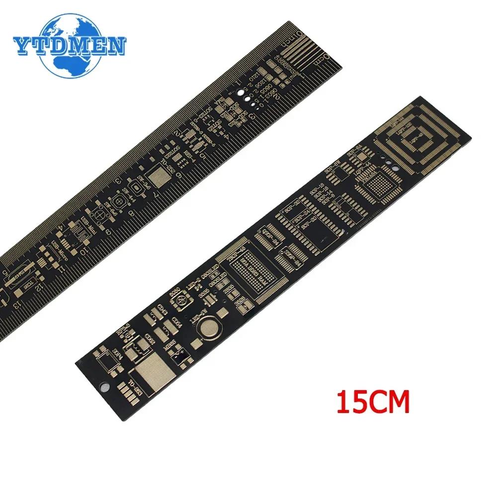 1PCS Pcb Ruler with Electronics Components 15CM/20CM/25CM Multi-functional Measuring Tool Resistor Capacitor Chip IC SMD Diode