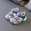 2024 Summer Boys and Girls Light Up Sandals 1-6 Years Old Light Up Soft Bottom Baby Toddler Shoes Wrapped Toe Anti-kick Beach Shoes Light Up Sandals