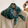 Chessboard plaid 71CM cotton and linen silk scarf small square scarf women's spring and autumn summer thin scarf scarf linen headscarf belt