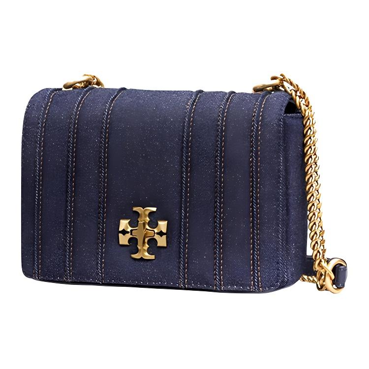 Tory Burch Kira Flap Chain Denim Mini Shoulder Bag Women bags Blue 88115-405
