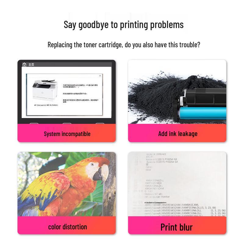 Huiwei Compatible HP 202A CF500A 4-Color Toner Cartridge Set
