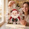Christmas Pearl Diamond Painting Set Old Man with Glasses, Holiday Wall Table Handcraft Decor