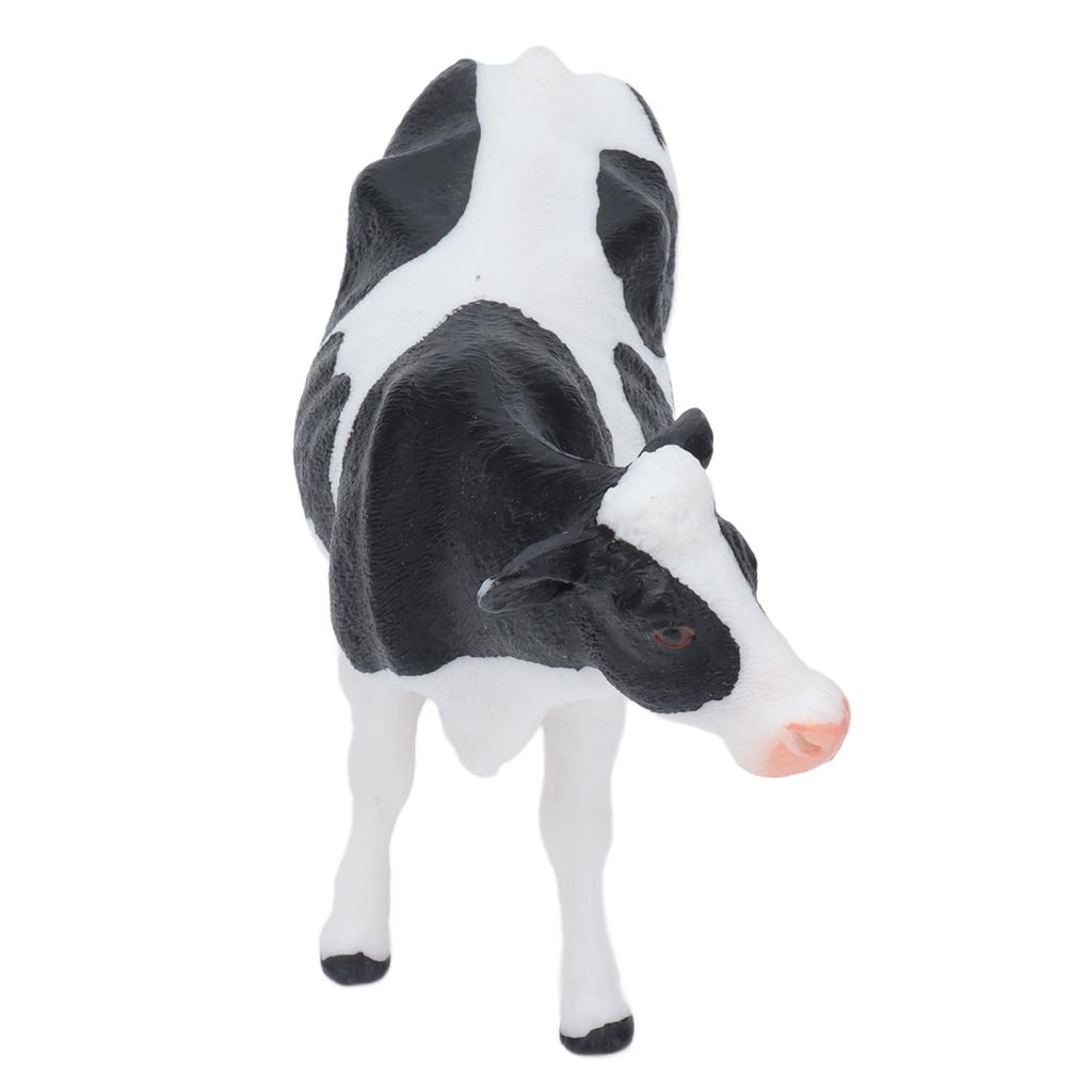 Simmental Cattle Figurine Plastic Realistic Cow Black White for Home Desk Decoration Party Gift