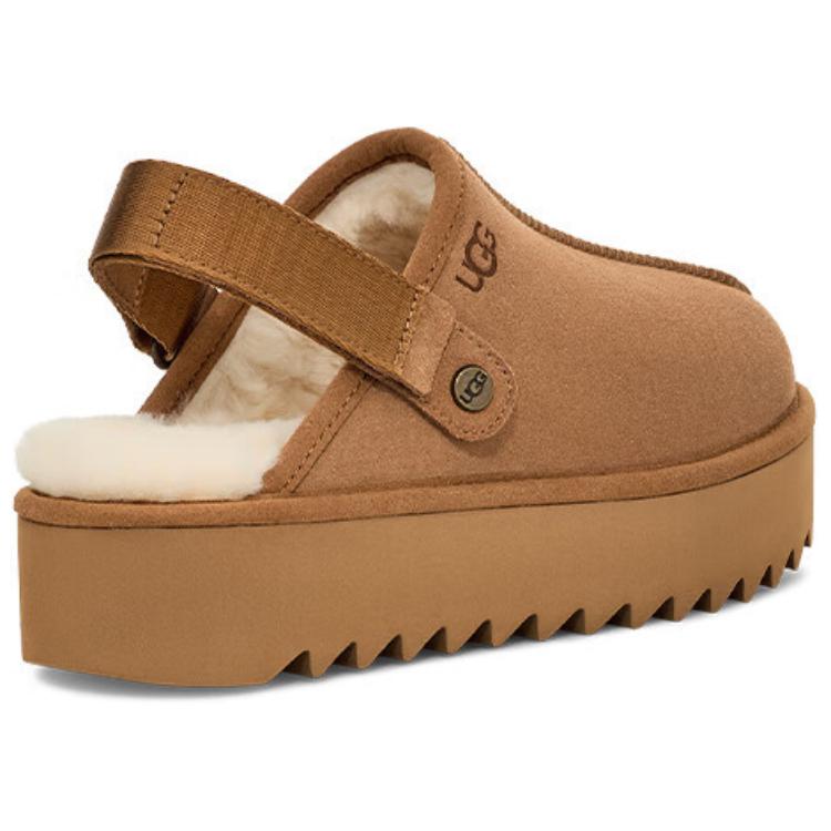 UGG Удобные двусторонние мюли с флисовой подкладкой, закрытый носок, женские, цвет каштановый 1166734-CHE