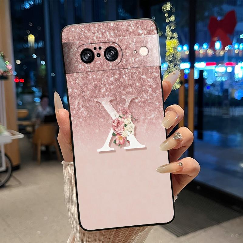 Letter Shiny Starry Sky Pattern Phone Case For Google Pixel 8 Soft Silicone Black Case For Google Pixel 8a Anti-scratch Casing