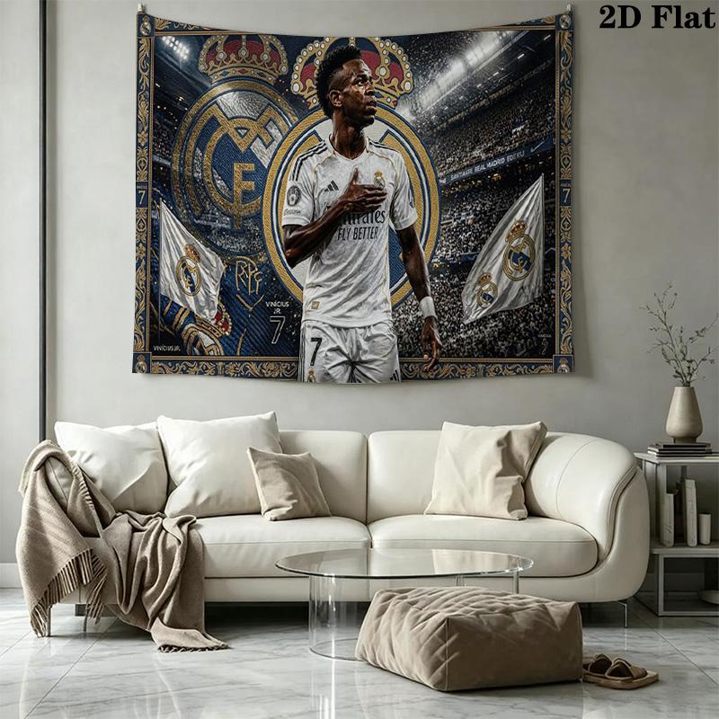 Vinicius Junior Wall Tapestry Aesthetic Wall Hanging Printed Fabric Blanket Decorative Tapestries for Bedroom Living Room Home Decor