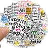 50 Inspirational Non-Infringing Waterproof Letter Stickers for Laptops, Water Bottles, and Luggage