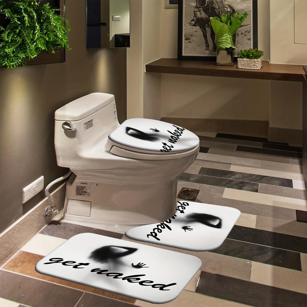 4 шт. наборы занавесок для душа с рисунком призрака, водонепроницаемые для ванной комнаты, нескользящие коврики для ванной комнаты, крышка для унитаза, коврик для ванной, набор для ванной комнаты