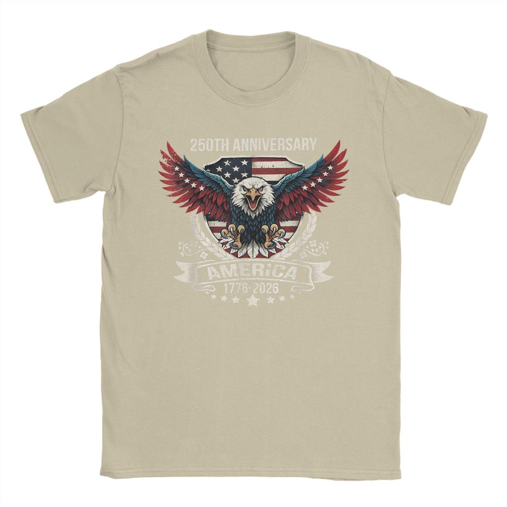 USA Independence 250th Anniversary 1776 2026 Patriotic Eagle Unisex T Shirts Tee Shirt Short Sleeve Round Neck TShirts Clothes