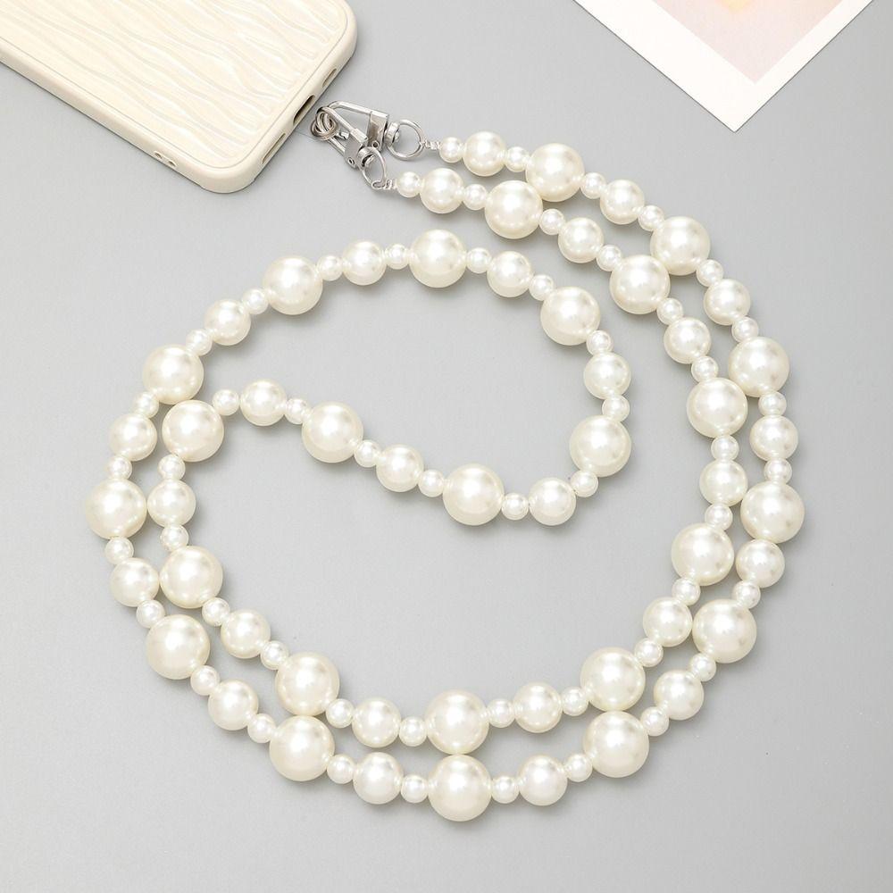 Beaded Pearl Strap Crossbody Chain DIY Doll Chain Portable Bag Chain