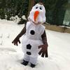 Children Snowman Cos Suit Animal Head Long Sleeves Jumpsuit Cosplay Parties Photography Prop Kids Performance Costume New Year Party Clothes
