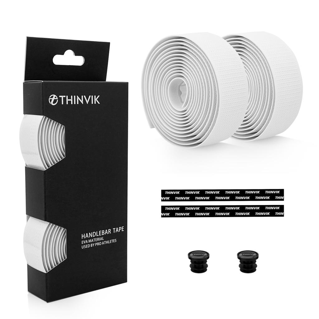 Thinvik Bicycle Bar EVA PU Handlebar Comfortable Grip for Gravel and Road Bikes Lizard Skin Tape, Ultra-Lightweight + Tape, Anti-Slip,