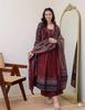 Женский set: printed Anarkali Kurta из вискозы, брюки и дупатта